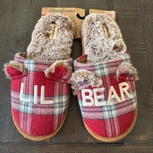 Dearfoams Cozy Red and White Plaid Slippers *SOLD OUT